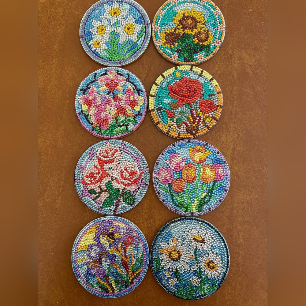 Homemade Floral COASTERS Set Of 8 In Each Set